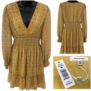 NWT Max Studio Structured Smock Waist Dress Medium